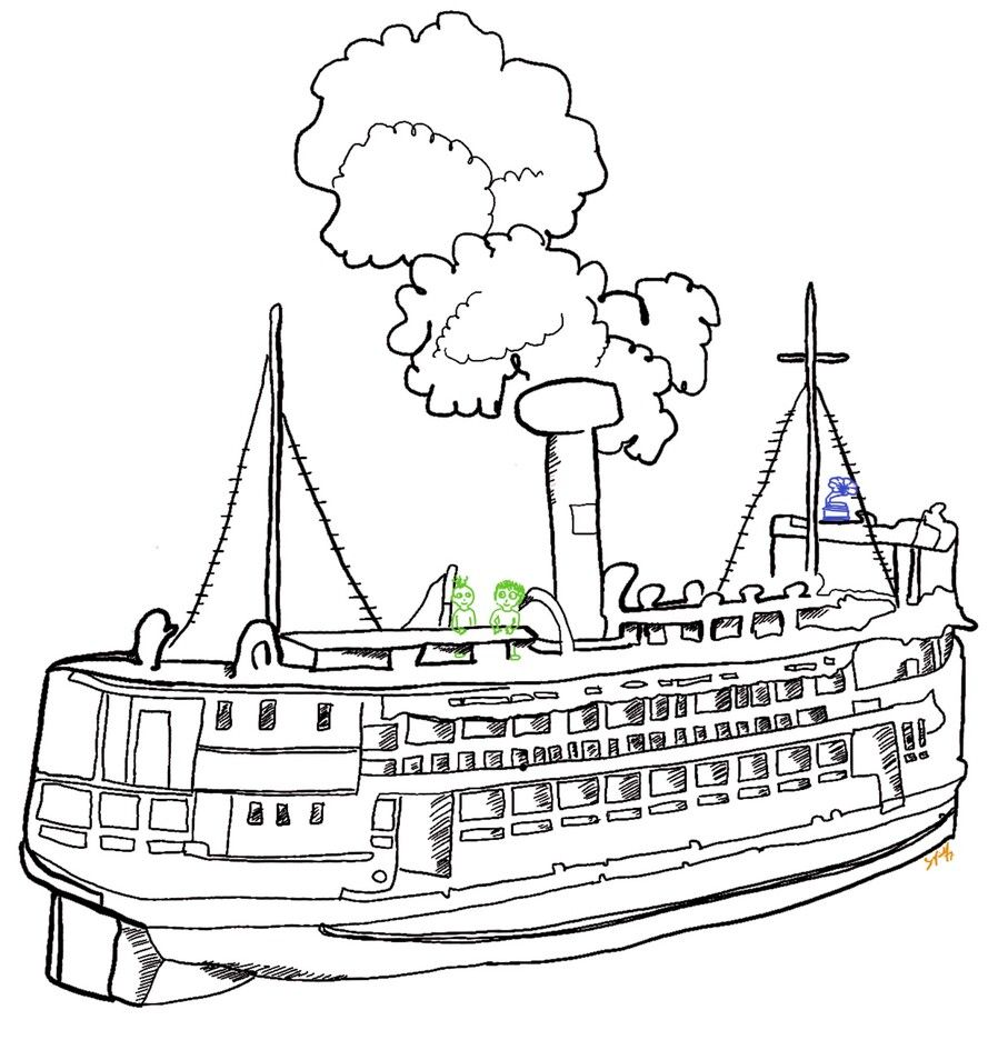 Un barco sobre el océano